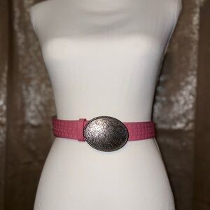 Pink Western Oval Buckle Belt - Women Accessories